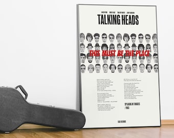 Póster musical A3 - Letra de la canción - Talking Heads - This Must Be The Place