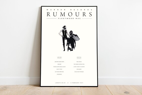 Fleetwood Mac Album Print A3 Music Poster Rumours