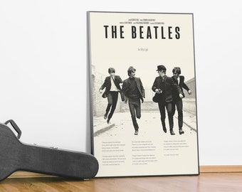 Cartel musical A3 - Impresión lírica de la canción - Los Beatles - En mi vida