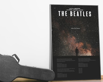 Póster musical de A3 - Impresión de letras de canciones - The Beatles - Across The Universe