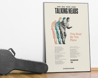 A3 Music Poster - Song Lyric Print - Talking Heads  - This Must Be The Place