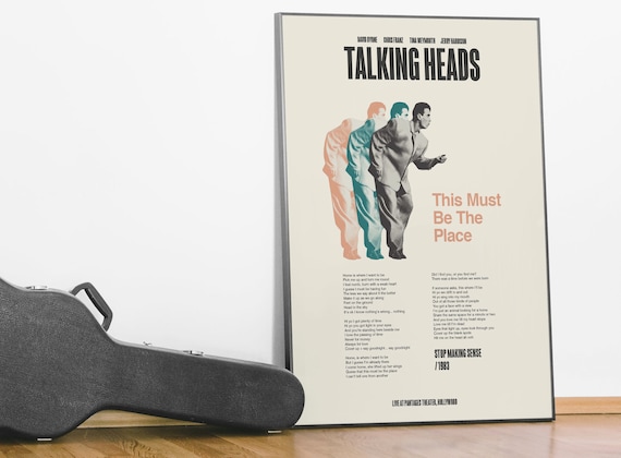 A3 Music Poster - Song Lyric Print - Talking Heads  - This Must Be The Place