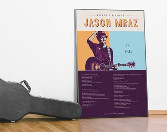 Cartel musical A3 - Impresión lírica de la canción - Jason Mraz - Soy tuyo