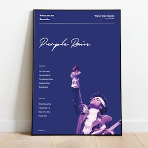 A3 Music Poster - Album Print - Prince  - Purple Rain