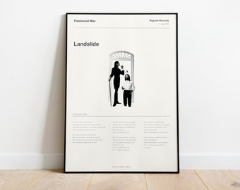 Cartel musical A3 - Impresión lírica de la canción - Fleetwood Mac - Landslide