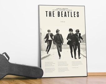 A3 Music Poster - Impresión de letras de canciones - The Beatles - In My Life