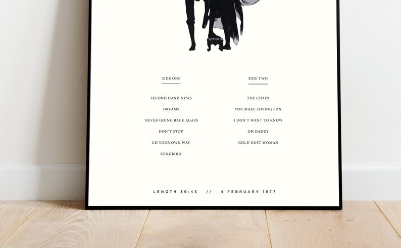 Fleetwood Mac Album Print A3 Music Poster Rumours