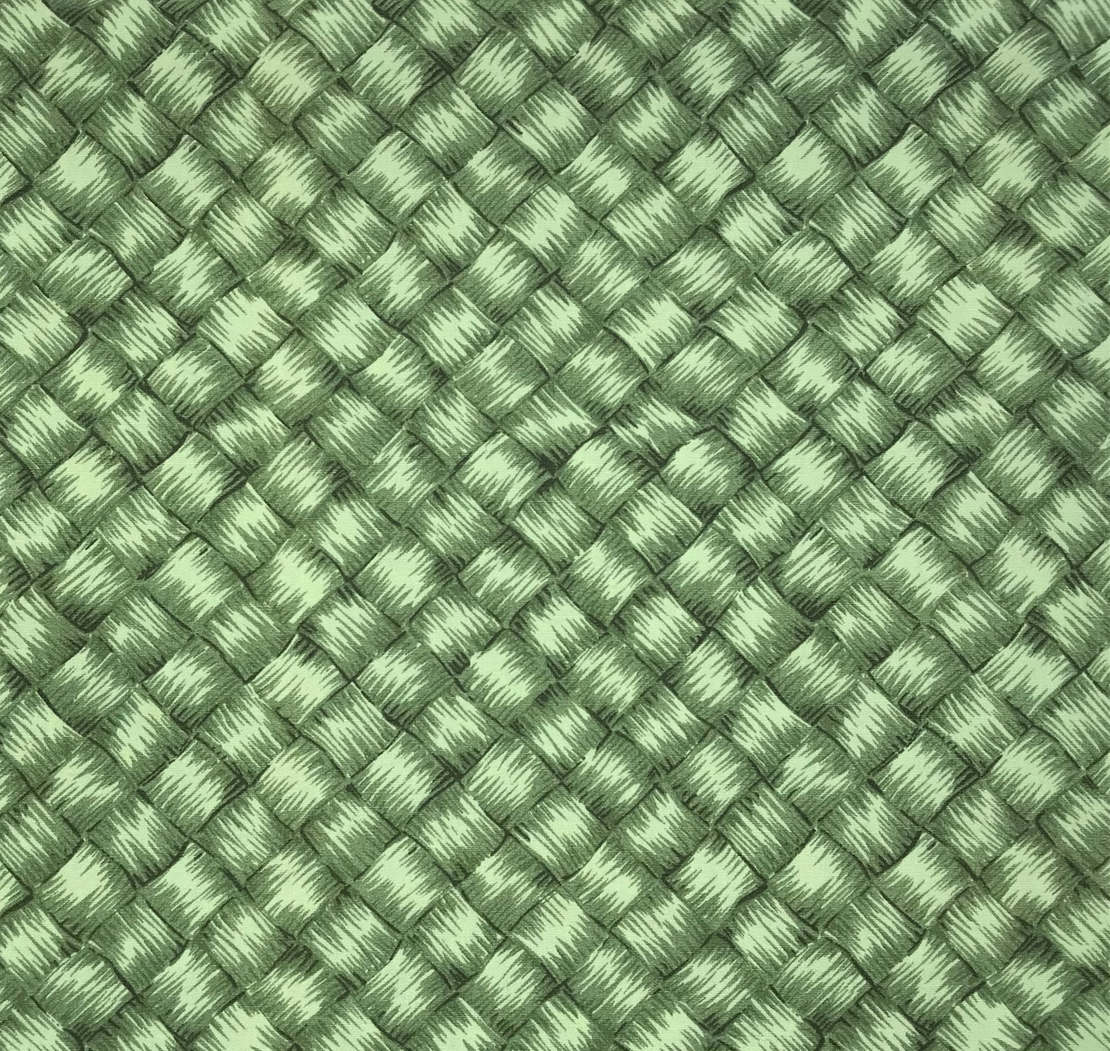 Green Basket Weave Fabric Etsy