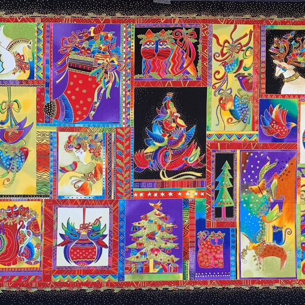 CLEARANCE SALE!! Laurel Burch "Holiday Celebrations" Panel  ~ 50% OFF of original price of 25 dollars