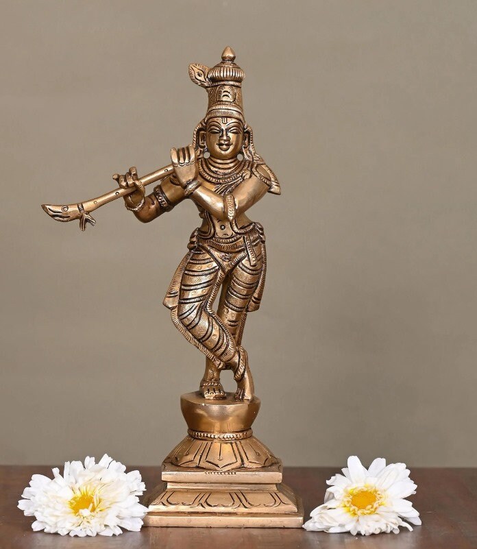 Brass Dashavtar Set 10 Inches Height Lord Vishnu Avatar Define Each