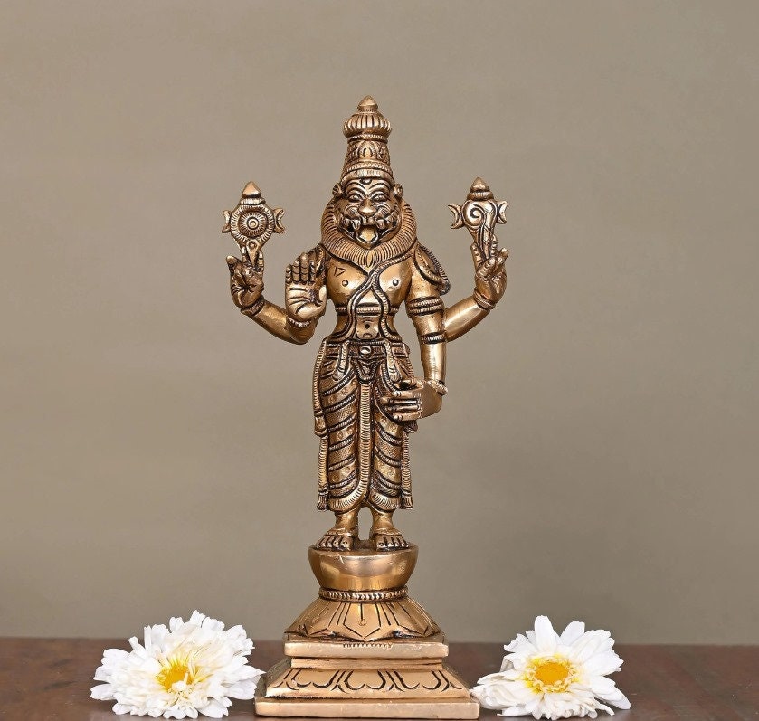 Brass Dashavtar Set 10 Inches Height Lord Vishnu Avatar Define Each