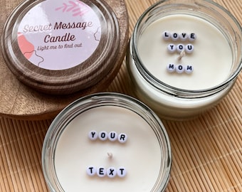 Versteckte Botschaft Kerzen, Überraschende Momente, Geschenk, Hidden Message, Secret Message Candle, Soya & Kokonuss Wachs