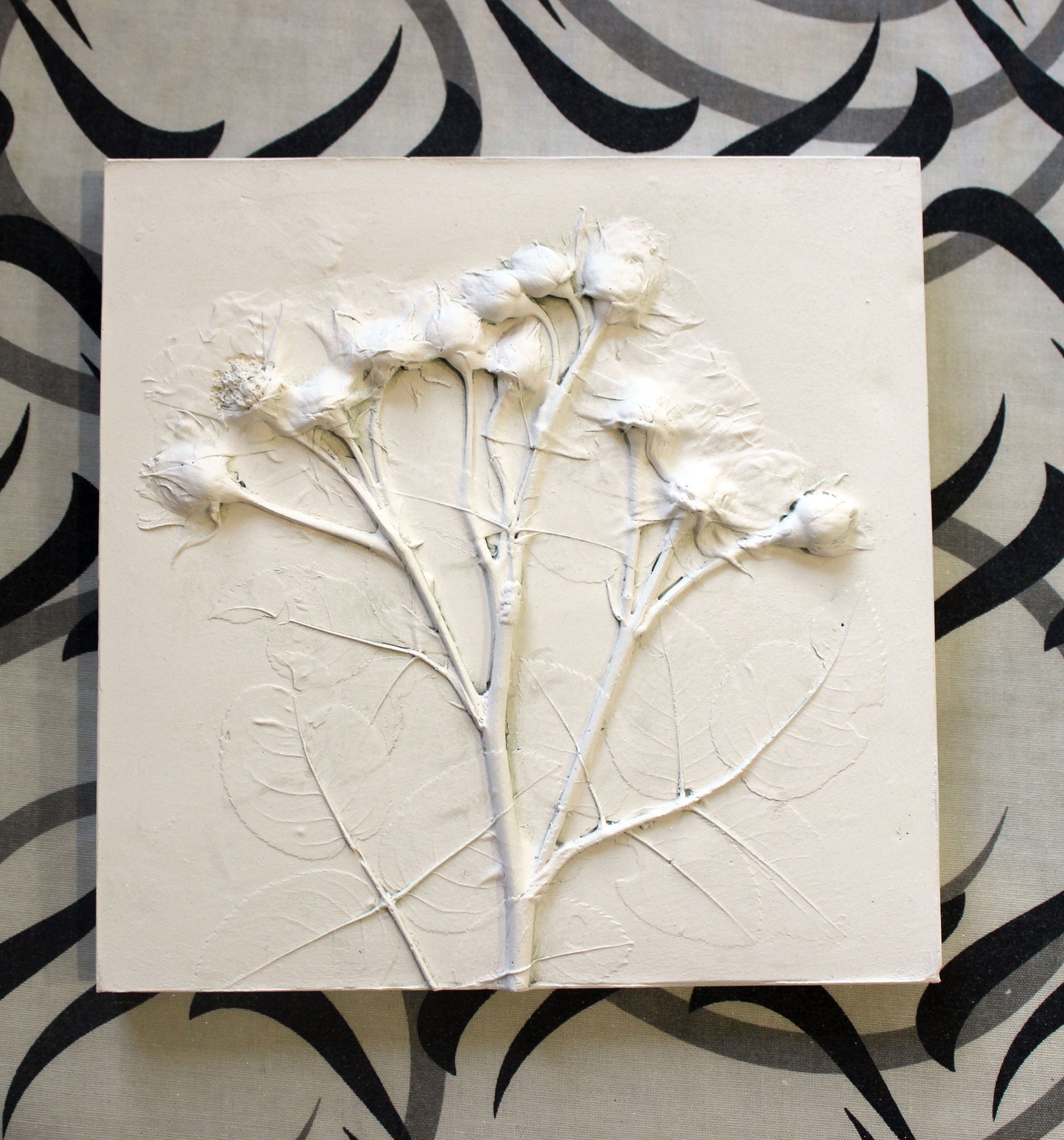 Botanical wall art Botanical bas relief art Plaster cast Etsy