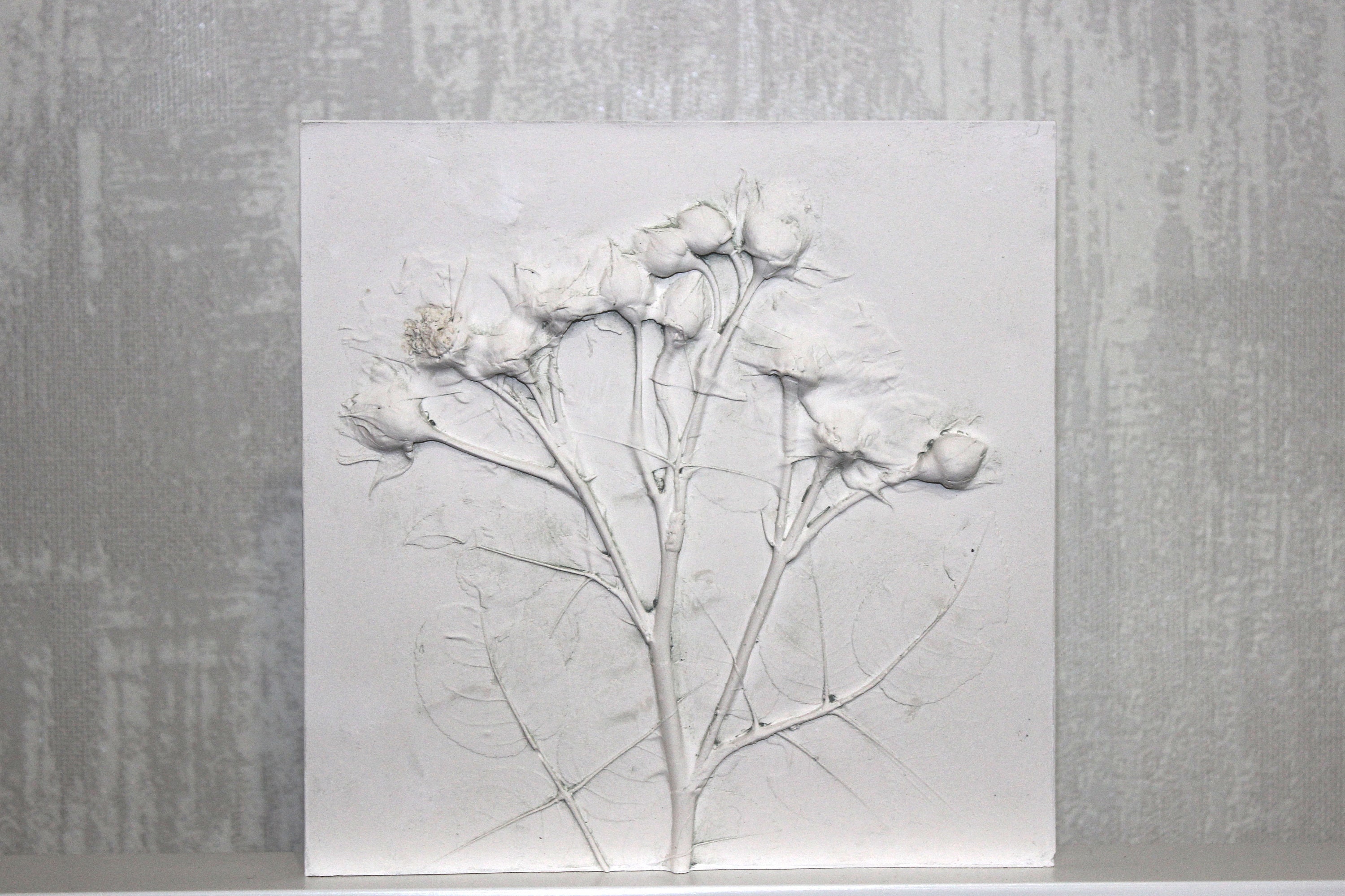 Botanical wall art Botanical bas relief art Plaster cast Etsy