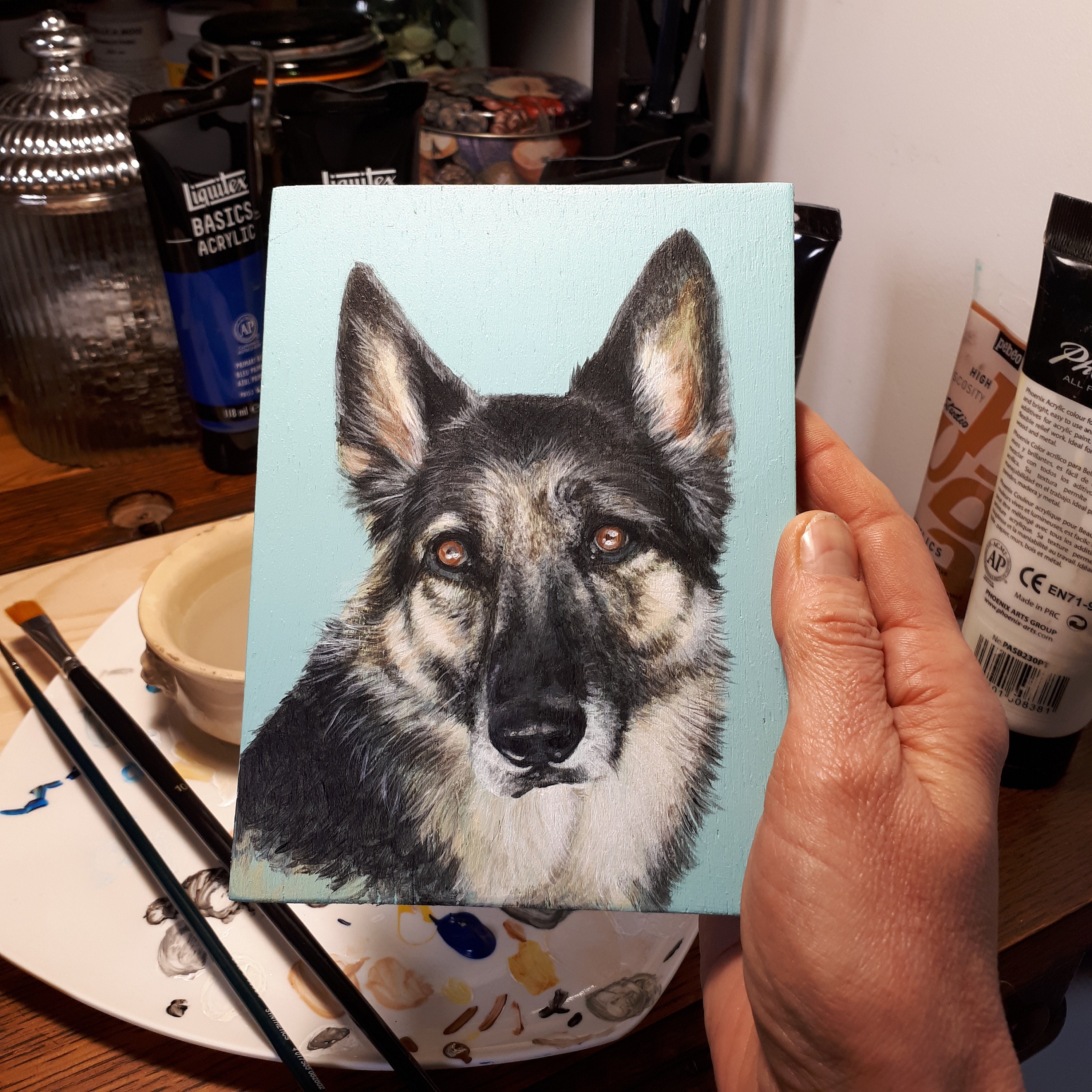 Portrait d'animal de Compagnie Personnalisé/Peinture Chien Portrait Chat Cadeau Original Fête Des Mè