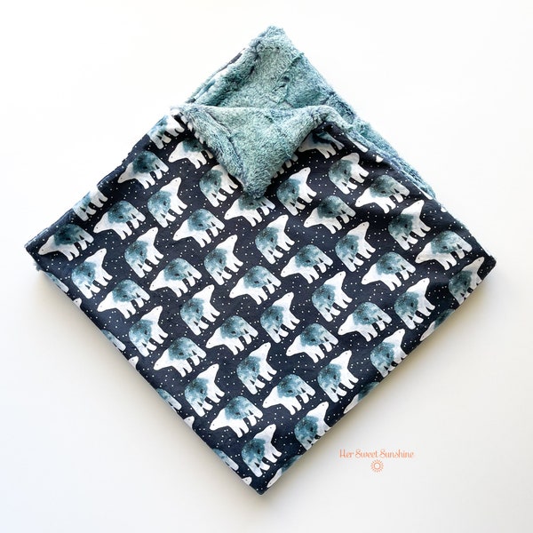 Polar Bear Pattern Print Hooded Blanket