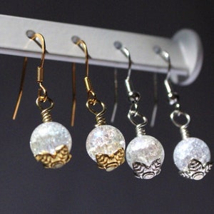 Small Handmade Crystal Drop Earring | Gold or Silver