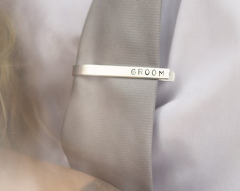 Custom Hand Stamped Tie Clip | Aluminum