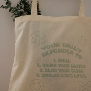 Encouraging Christian Tote Bag Cotton Inspiring Tote Bag image 1