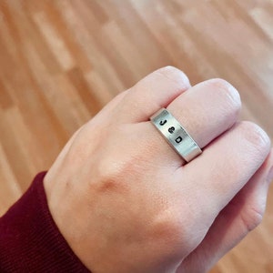 Custom Hand Stamped Adjustable Rings Aluminum image 5