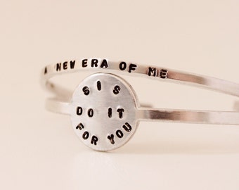 Motivational Cuff Bracelet Jewelry | Set of Two cuff bracelets with inspirational meaning