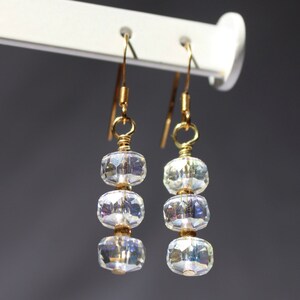 Gold Crystal Dangle Drop Earrings