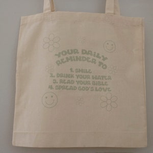 Encouraging Christian Tote Bag Cotton Inspiring Tote Bag image 3