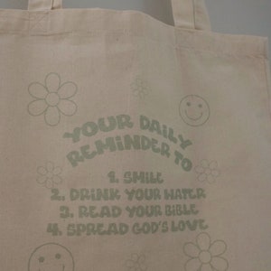 Encouraging Christian Tote Bag Cotton Inspiring Tote Bag image 4