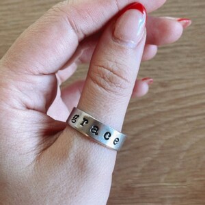 Custom Hand Stamped Adjustable Rings Aluminum image 7