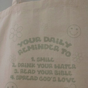 Encouraging Christian Tote Bag Cotton Inspiring Tote Bag image 2