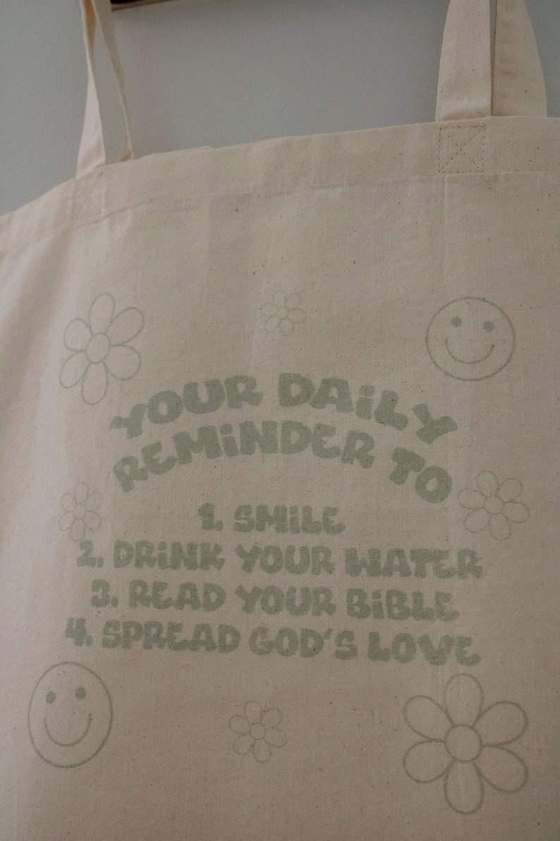 Encouraging Christian Tote Bag Cotton Inspiring Tote Bag image 2