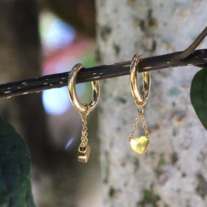 Elegant Stainless Steel Heart Huggie Hoop Earrings Timeless Gold & Silver Finish image 6