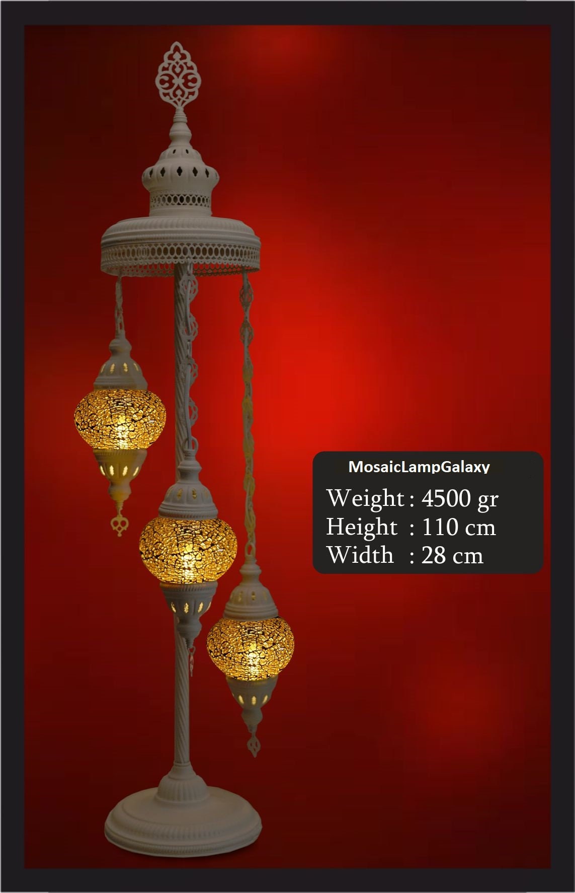 3 Globe Mosaic Floor Lamp Handmade Floor Lamp Turkish Floor Etsy