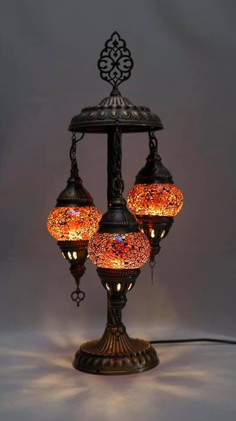 3 Globe Mosaic Table Lamp Handmade Table Lamp Turkish Table | Etsy
