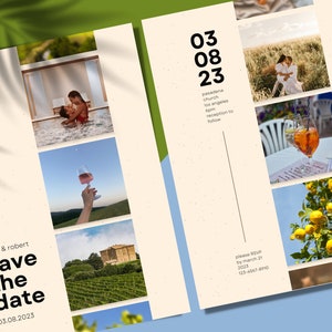 Photo Destination Wedding Invitation | Template | Wine | Wedding Invite | Minimalist | Download | Customizable | Texture | Natural | Tuscany