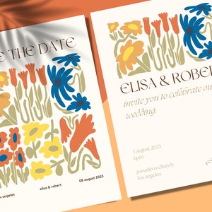 Matisse Wedding Invitation | Template | Editable | Wedding Invite | Minimalist | Download | Customizable