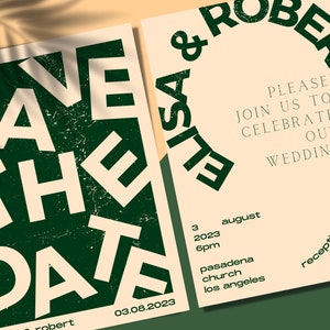 Abstract Contemporary Wedding Invitation | Template | Editable | Wedding Invite | Minimalist | Download | Customizable