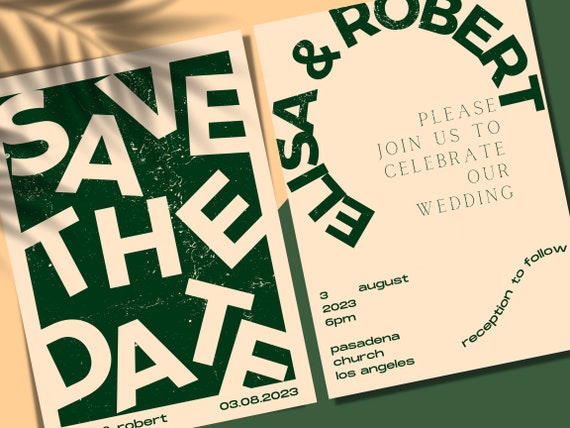 Abstract Contemporary Wedding Invitation | Template | Editable | Wedding Invite | Minimalist | Download | Customizable
