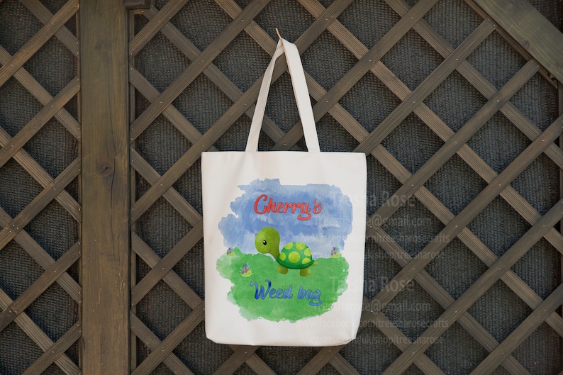 Personalised Tortoise Weed Picking Bag ideal pet gift