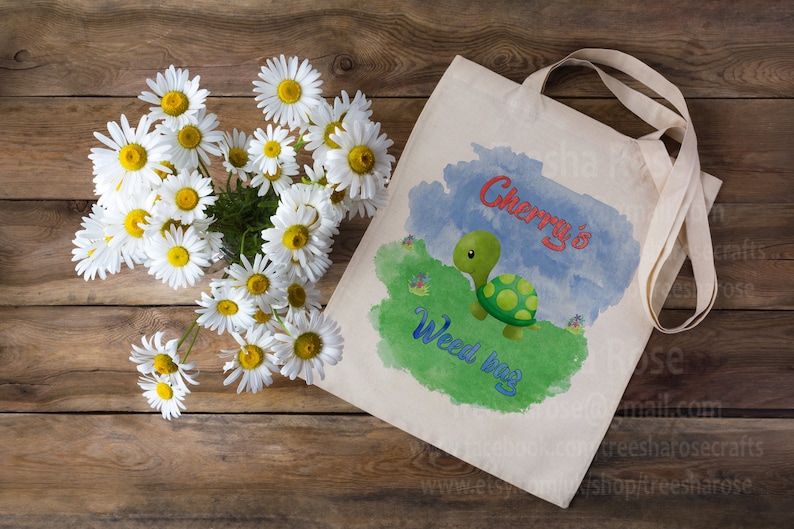 Personalised Tortoise Weed Picking Bag ideal pet gift