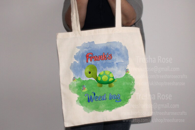 Personalised Tortoise Weed Picking Bag ideal pet gift