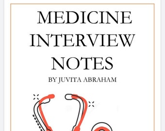Medical School interview notes