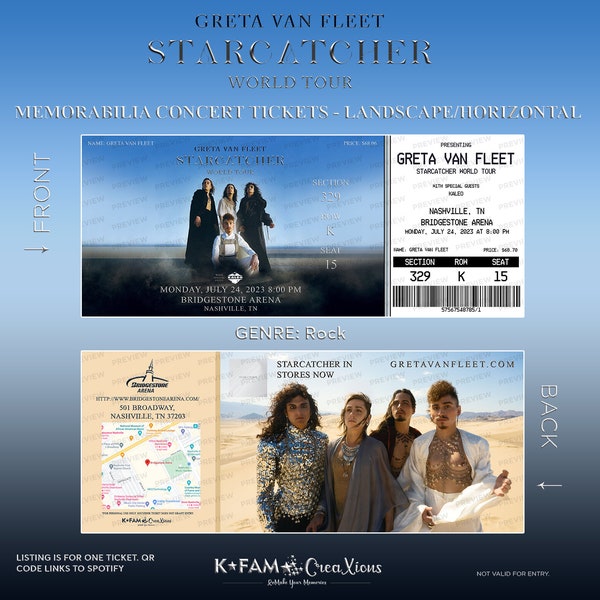 Greta Van Fleet Starcatcher Ticket Etsy