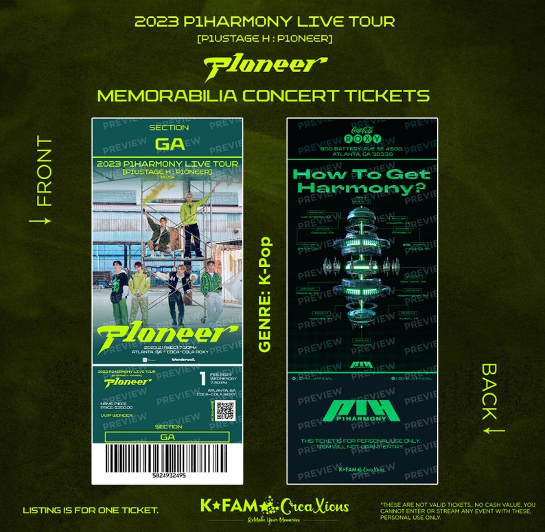 2023 P1HARMONY Live Tour P1USTAGE H P1ONEER Memorabilia Etsy