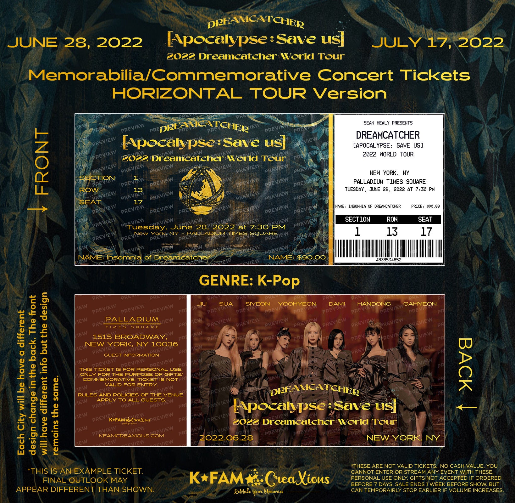 DREAMCATCHER apocalypse Save Us 2022 World Tour Souvenir / Etsy