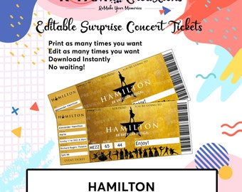 hamilton ticket etsy