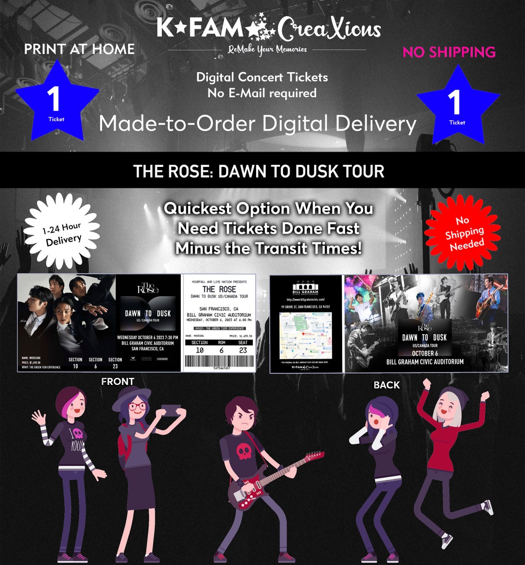 THE ROSE Dawn to Dusk Tour Downloadable Ticket email Etsy