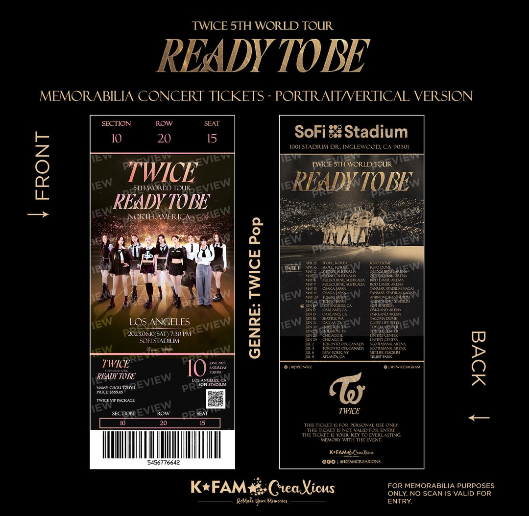 TWICE 5th World Tour 'READY to BE' Memorabilia Single Etsy