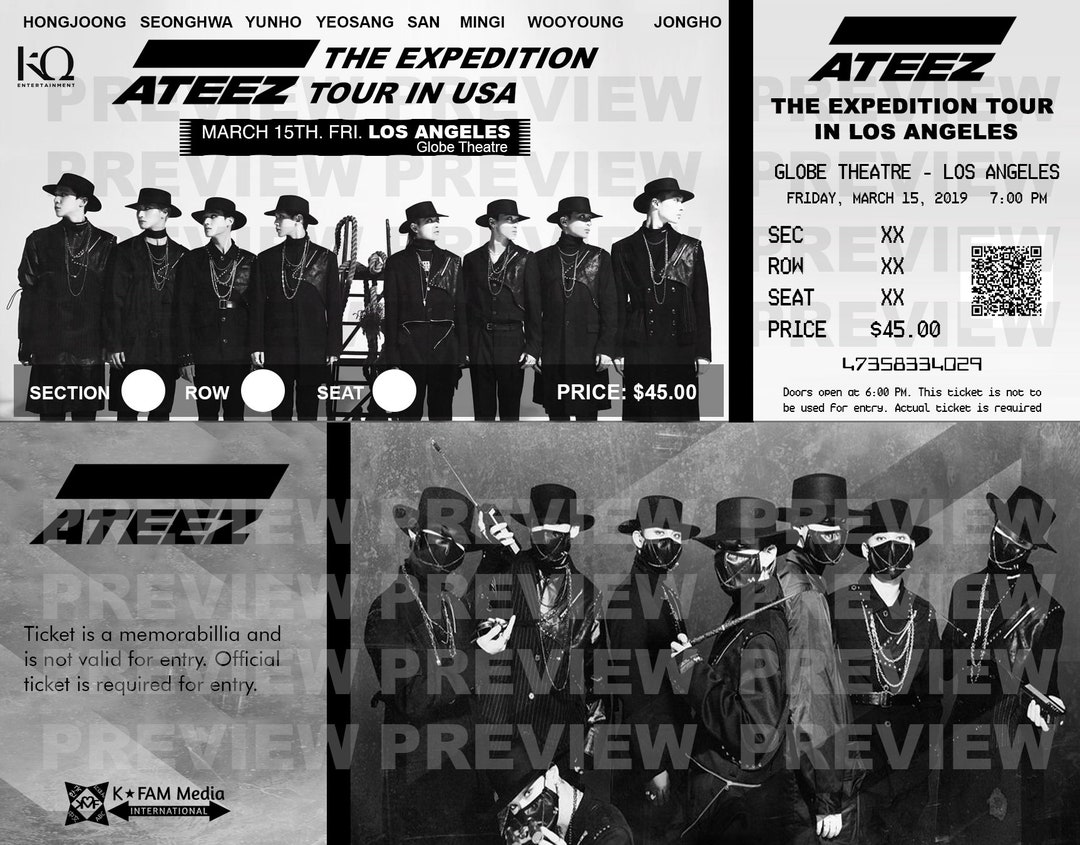 ATEEZ the EXPEDITION Tour Customized Tickets Etsy