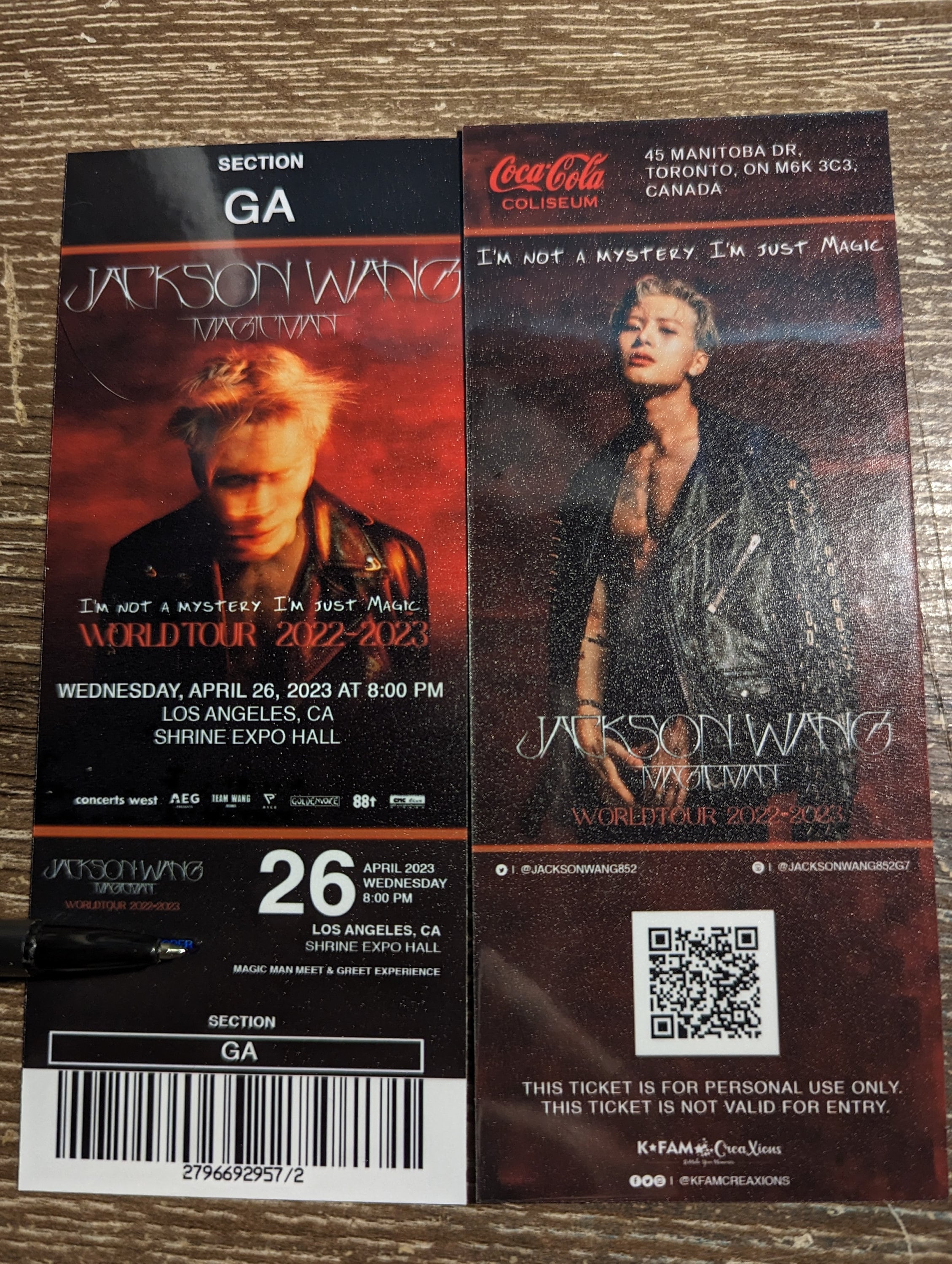 Jackson Wang's 'MAGIC MAN' World Tour 2023 Ticket Memorabilia – PopArtix